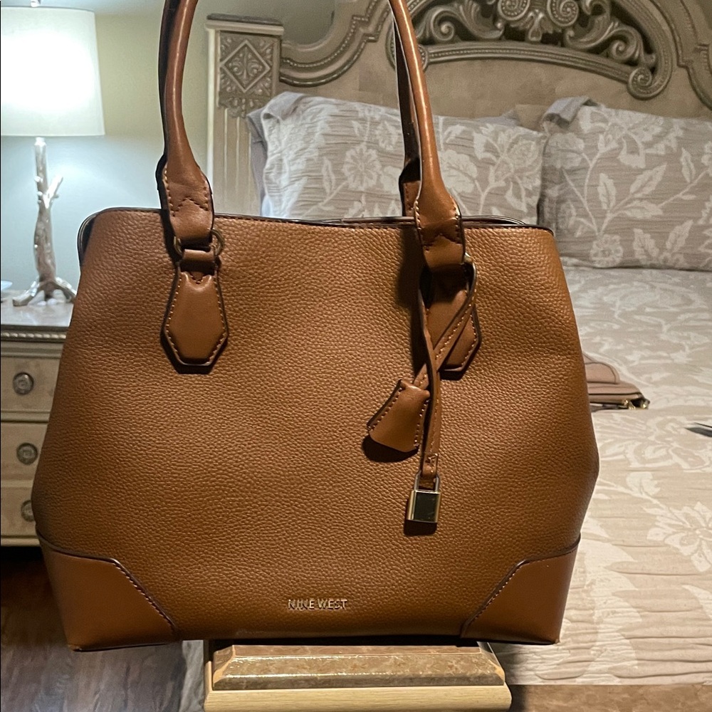 Nine West Tan Leather Tote Bag